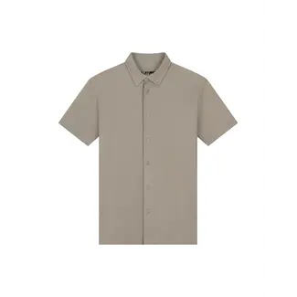 Malelions Malelions Men Short Sleeve Shirt Taupe - Slim Fit