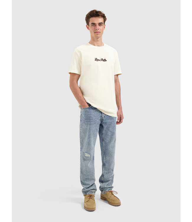 PurePath (by PureWhite) PurePath Chain Stitch T-Shirt Ecru - Regular Fit