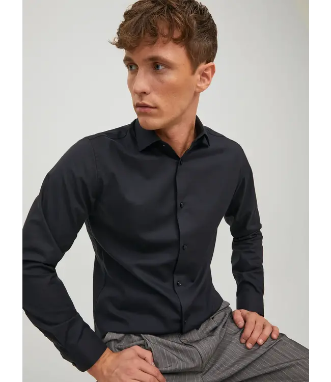 Jack & Jones Jack & Jones 12227385 JPRBLAPARKER SHIRT BLACK- Slim Fit