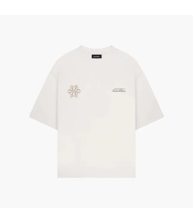 Quotrell Quotrell Insignia Tee Ecru/Taupe - Oversized Fit