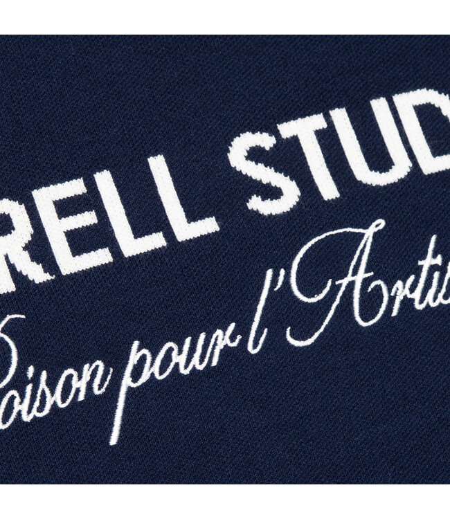 Quotrell Quotrell Mondrian Knitted Sweater Navy/White - Relaxed Fit