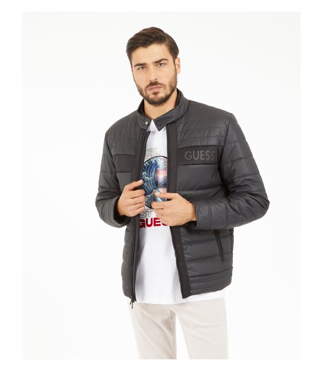 Guess Guess M4YL16WFHD0-JBLK LOGO STRETCH PADDED PU JACKET