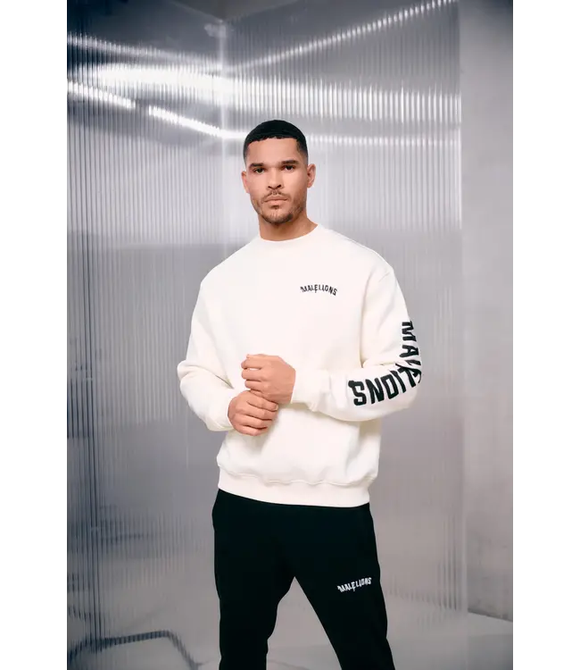 Malelions Malelions Men Graffiti Sweater Off White - Oversized Fit