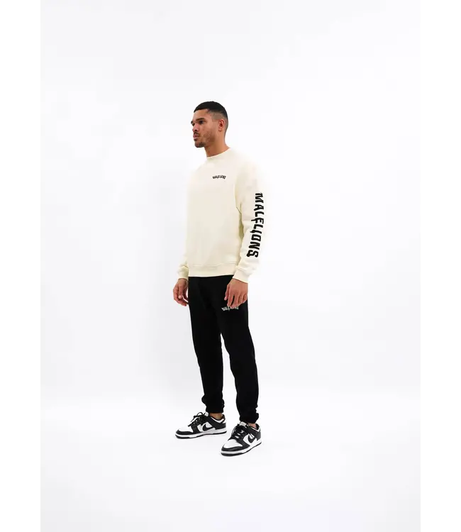 Malelions Malelions Men Graffiti Sweater Off White - Oversized Fit