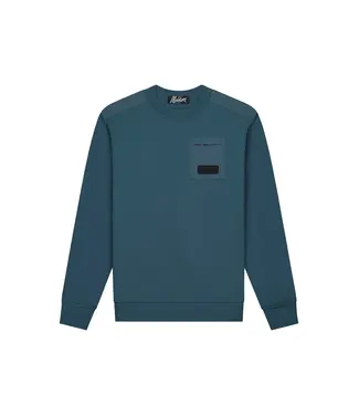Malelions Malelions Men Nylon Pocket Sweater Blue Slate - Slim Fit
