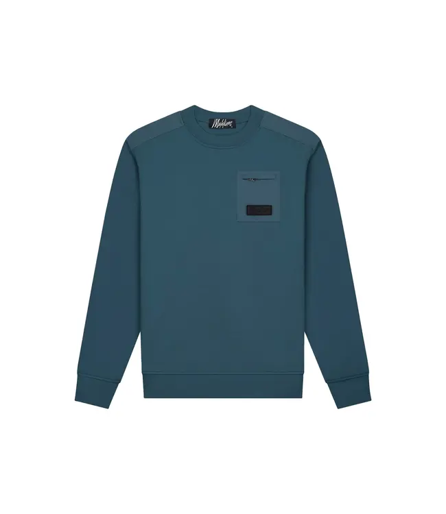 Malelions Malelions Men Nylon Pocket Sweater Blue Slate - Slim Fit