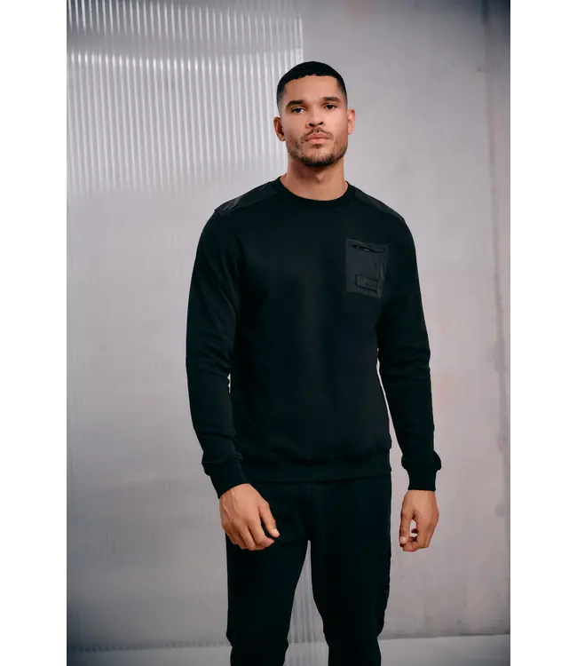 Malelions Malelions Men Nylon Pocket Sweater Black - Slim Fit