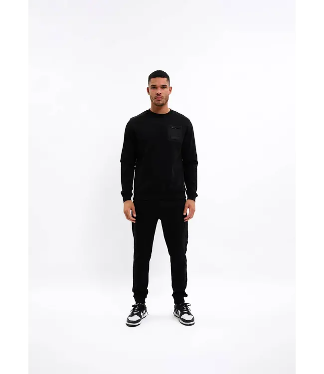 Malelions Malelions Men Nylon Pocket Sweater Black - Slim Fit