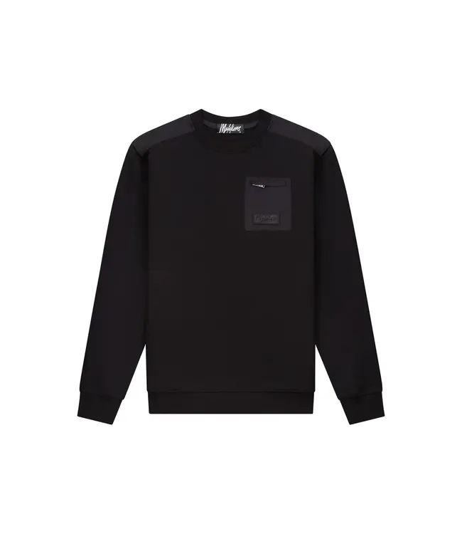 Malelions Malelions Men Nylon Pocket Sweater Black - Slim Fit