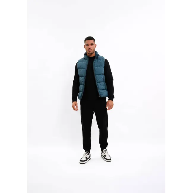 Malelions Malelions Men Matt Crinkle Padded Vest Blue Slate