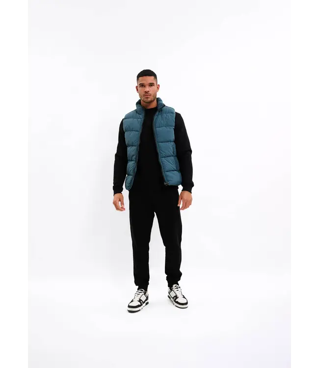 Malelions Malelions Men Matt Crinkle Padded Vest Blue Slate