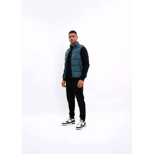 Malelions Malelions Men Matt Crinkle Padded Vest Blue Slate