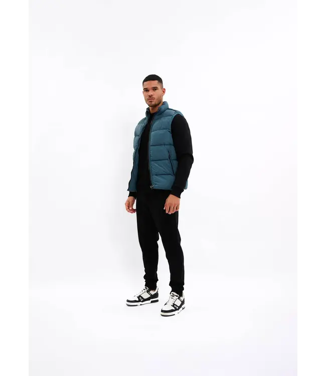 Malelions Malelions Men Matt Crinkle Padded Vest Blue Slate