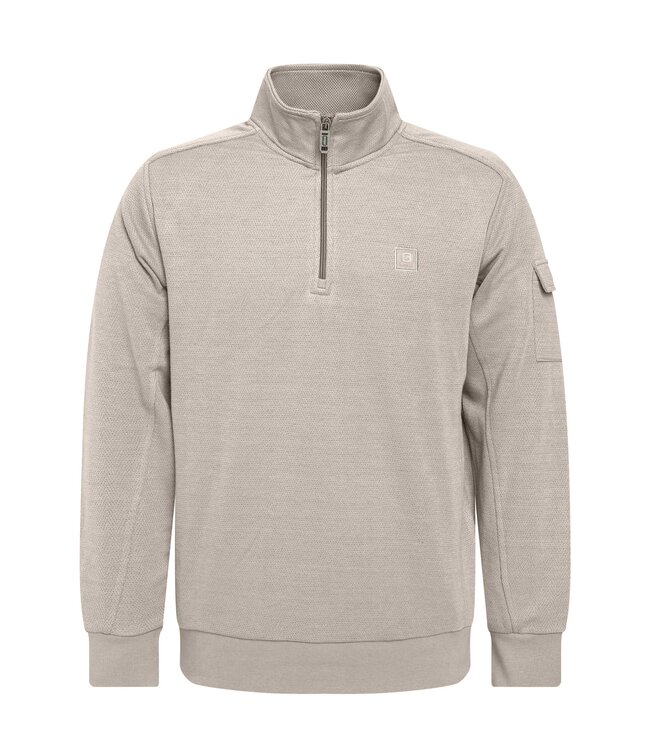 Gabbiano Gabbiano 775776 Half Zip Sweater Taupe - Regular Fit