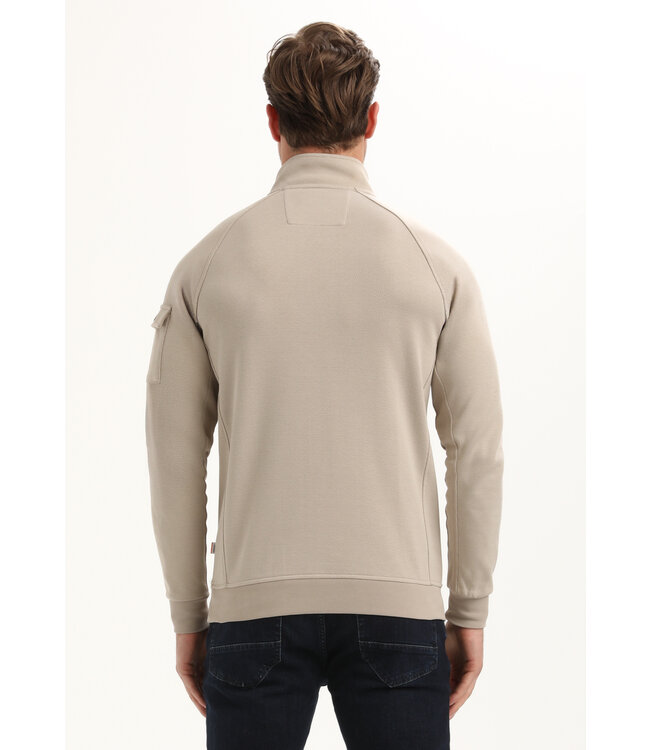 Gabbiano Gabbiano 775776 Half Zip Sweater Taupe - Regular Fit