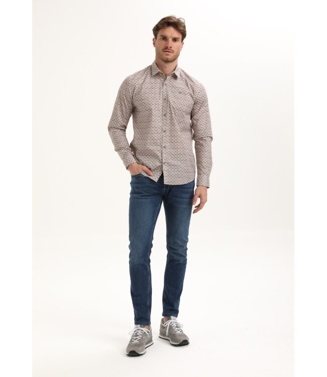 Gabbiano Gabbiano Overhemd Poplin Print Clay - Regular Fit