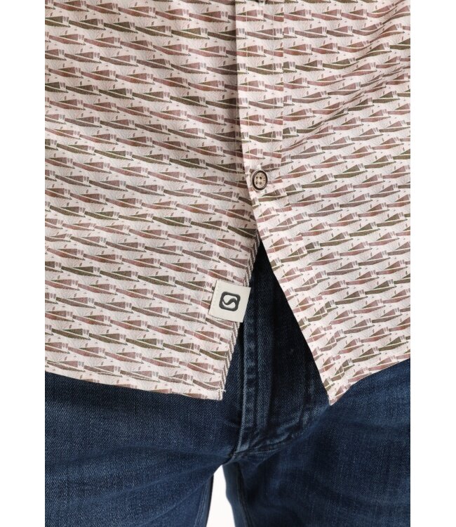 Gabbiano Gabbiano Overhemd Poplin Print Clay - Regular Fit