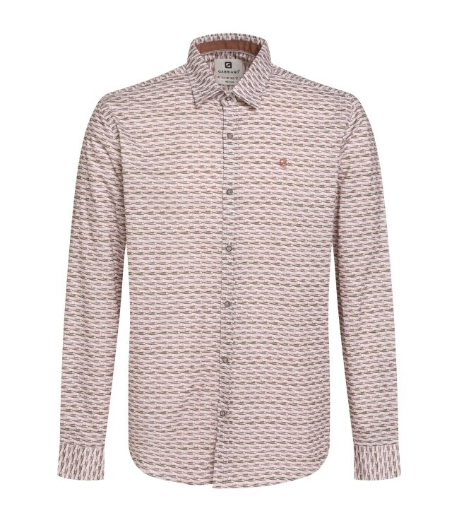 Gabbiano Gabbiano Overhemd Poplin Print Clay - Regular Fit