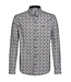 Gabbiano Gabbiano Overhemd Poplin Print Teal Blue - Regular Fit