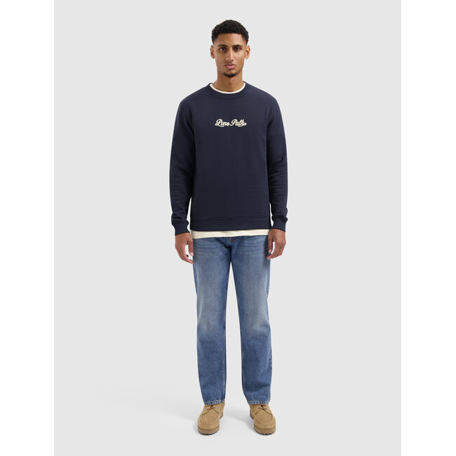 PurePath (by PureWhite) PurePath 25030307 Chain Stitch Sweater Dark Navy - Regular Fit