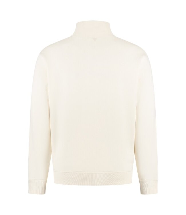 PurePath (by PureWhite) PurePath 25030311 Embroidery Half-zip Sweater Ecru - Loose Fit