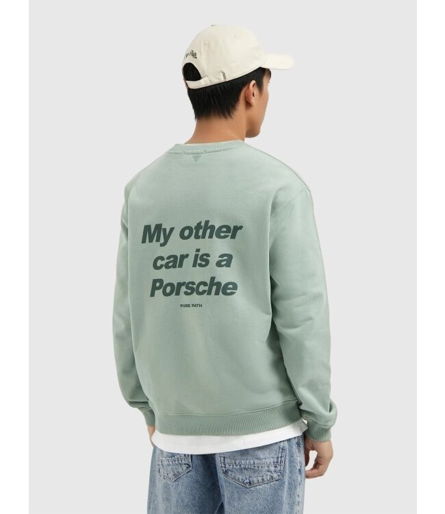 PurePath (by PureWhite) PurePath 25030309 My Other Car Sweater Army Green - Loose Fit