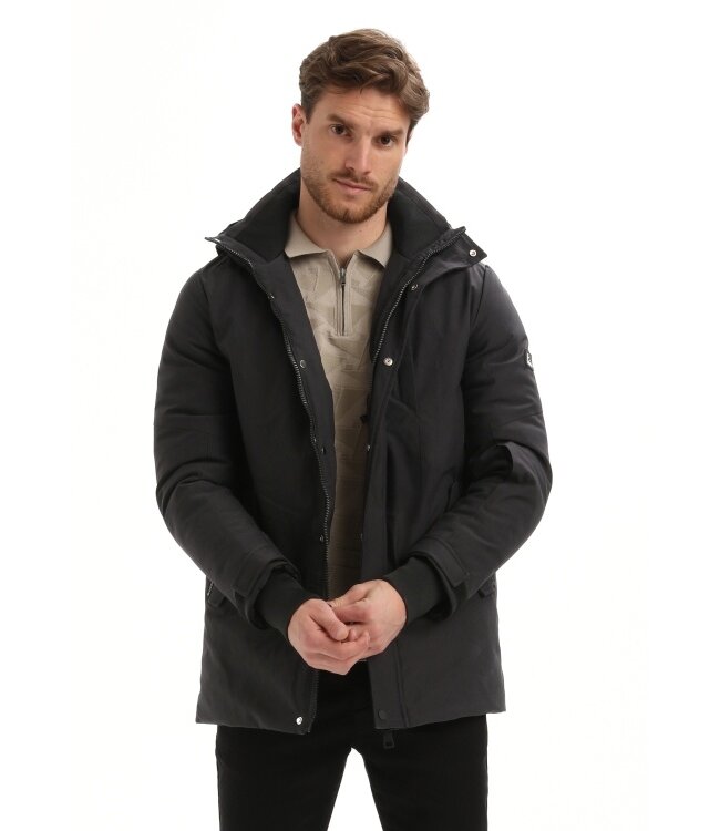 Gabbiano Gabbiano Jacket Long Canvas Black