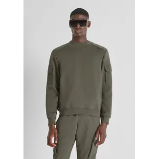 Antony Morato Antony Morato SWEATSHIRT REGULAR FIT IN INTERLOCK COTTON BLEND FABRIC WITH STRETCH VISCOSE BLEND FABRIC AS CONTRAS - REGULAR FIT