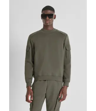 Antony Morato Antony Morato SWEATSHIRT REGULAR FIT IN INTERLOCK COTTON BLEND FABRIC WITH STRETCH VISCOSE BLEND FABRIC AS CONTRAS - REGULAR FIT