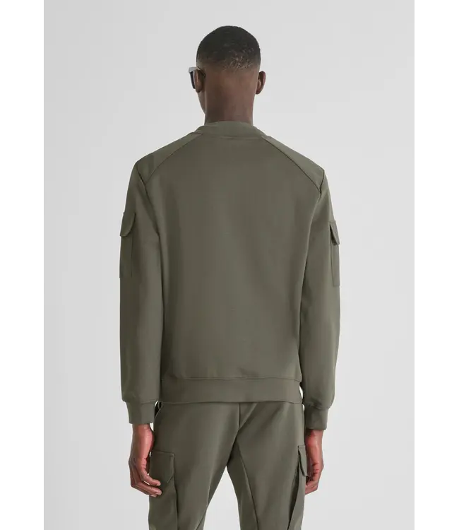 Antony Morato Antony Morato MMFL01097-FA150168 SWEATSHIRT REGULAR FIT IN INTERLOCK COTTON BLEND FABRIC WITH STRETCH VISCOSE BLEND FABRIC AS CONTRAS - REGULAR FIT