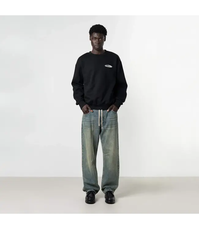 Quotrell Quotrell Emblem Crewneck Black/White - Oversized Fit