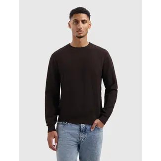 PurePath (by PureWhite) Jacquard Structure Knit Sweater Dark Brown - Regular Fit