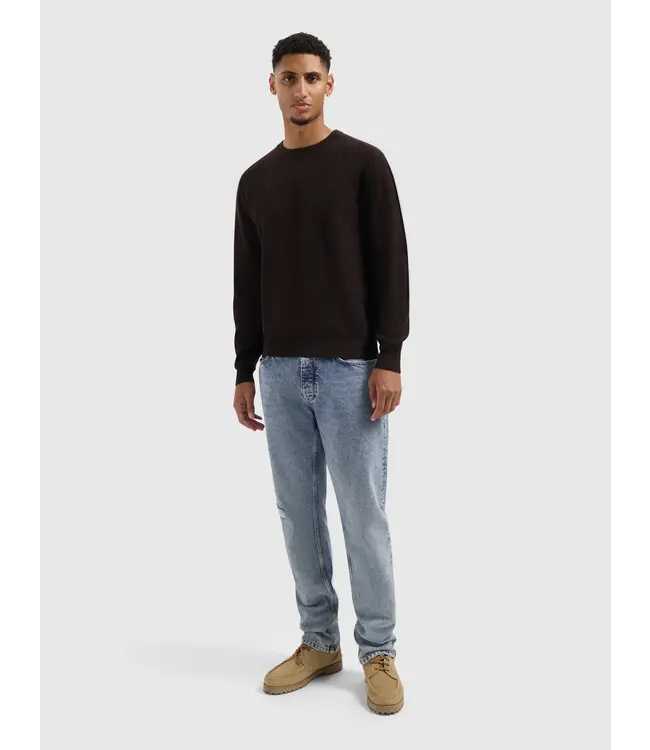 PurePath (by PureWhite) PurePath 25030801 Jacquard Structure Knit Sweater Dark Brown - Regular Fit