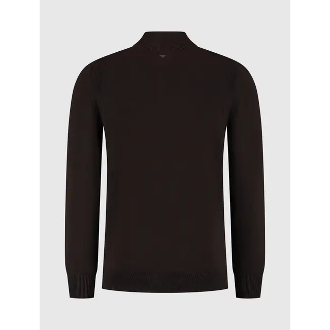PurePath (by PureWhite) PurePath 25030815 Knit Hidden Half-zip Sweater Dark Brown - Regular Fit