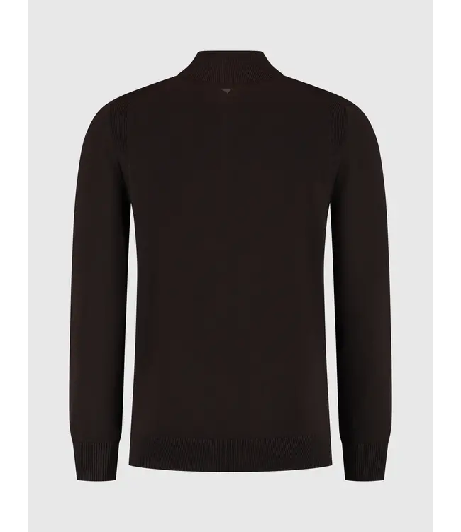 PurePath (by PureWhite) PurePath 25030815 Knit Hidden Half-zip Sweater Dark Brown - Regular Fit