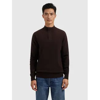 PurePath (by PureWhite) Knit Hidden Half-zip Sweater Dark Brown - Regular Fit