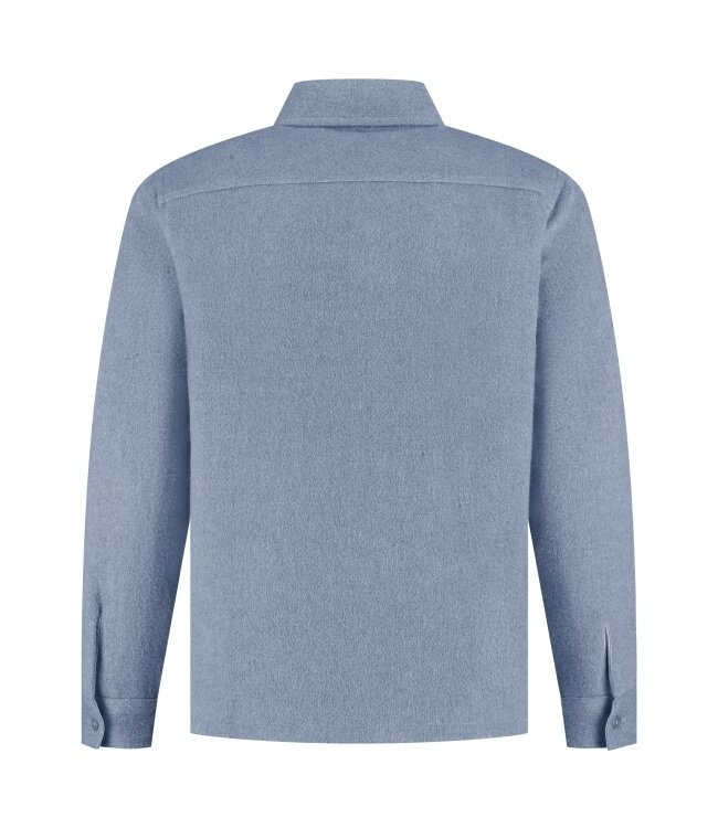 PurePath (by PureWhite) PurePath 25030201 Flannel Overshirt Mid Blue - Regular Fit