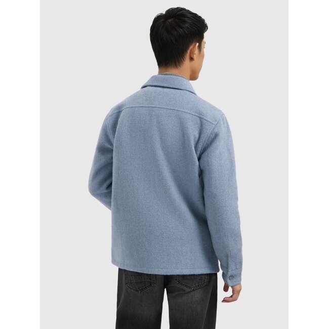 PurePath (by PureWhite) PurePath 25030201 Flannel Overshirt Mid Blue - Regular Fit