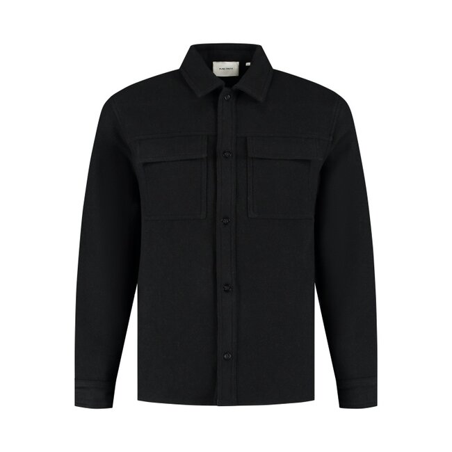 PurePath (by PureWhite) PurePath 25030201 Flannel Overshirt Black - Regular Fit