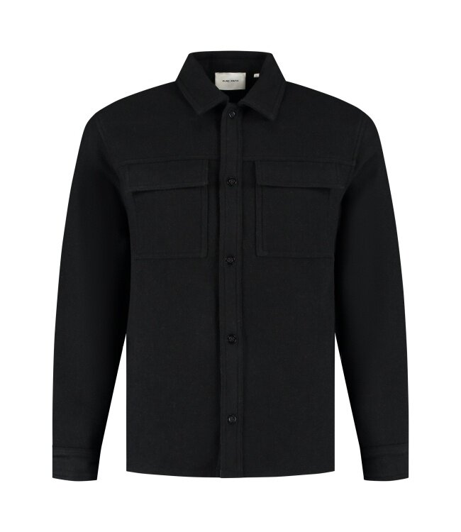 PurePath (by PureWhite) PurePath 25030201 Flannel Overshirt Black - Regular Fit