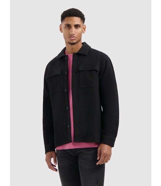 PurePath (by PureWhite) PurePath 25030201 Flannel Overshirt Black - Regular Fit