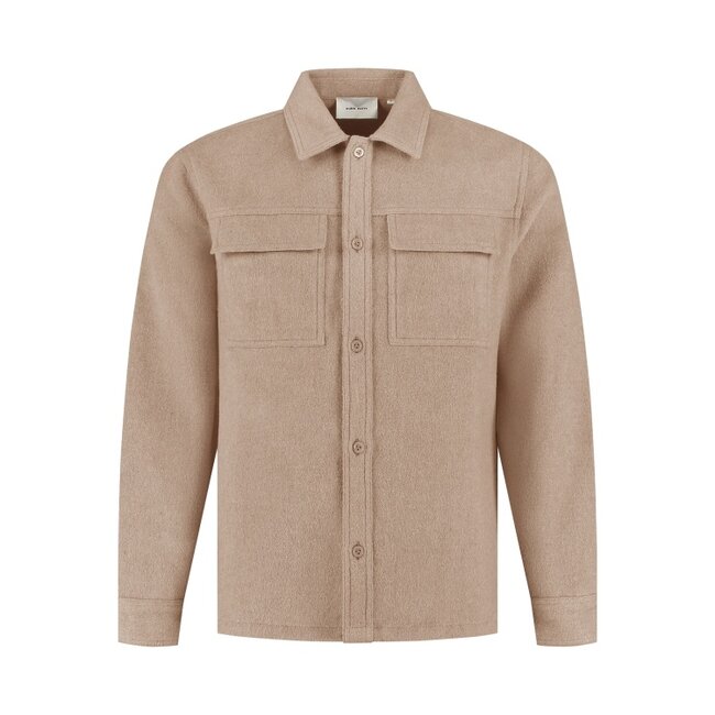 PurePath (by PureWhite) PurePath 25030201 Flannel Overshirt Taupe - Regular Fit