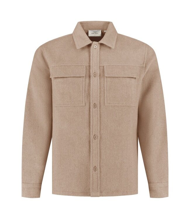 PurePath (by PureWhite) PurePath 25030201 Flannel Overshirt Taupe - Regular Fit