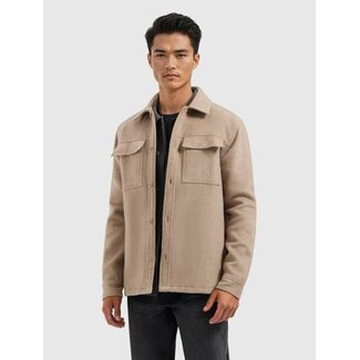 PurePath (by PureWhite) Flannel Overshirt Taupe - Regular Fit