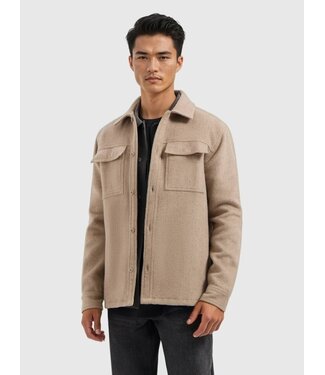 PurePath (by PureWhite) Flannel Overshirt Taupe - Regular Fit