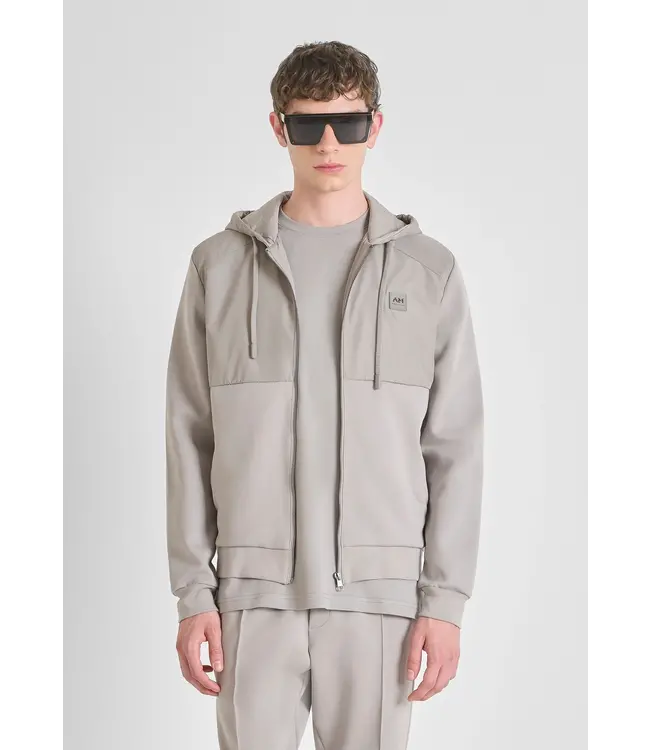 Antony Morato MMFL01100-FA150168 ZIP SWEATSHIRT IN COTTON BLEND WITH CONTRASTING FABRIC - REGULAR FIT