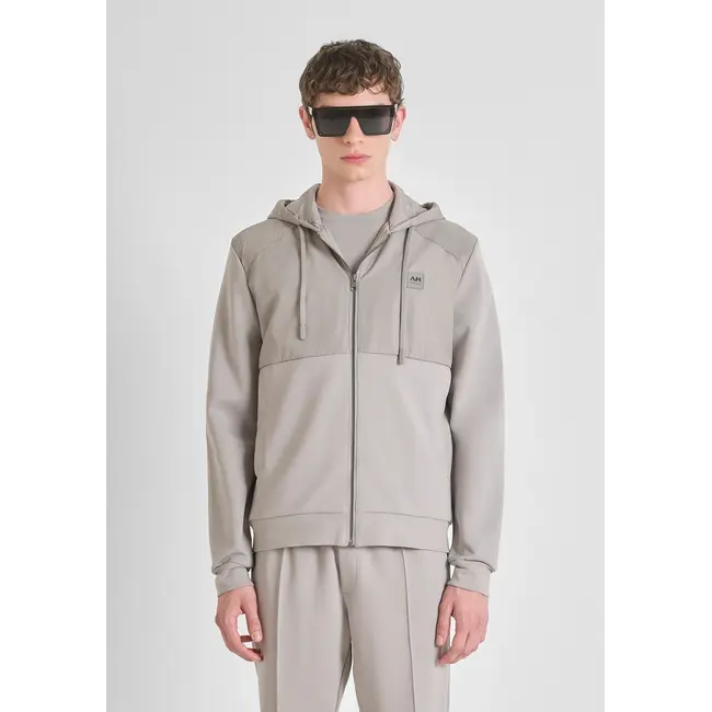 Antony Morato MMFL01100-FA150168 ZIP SWEATSHIRT IN COTTON BLEND WITH CONTRASTING FABRIC - REGULAR FIT