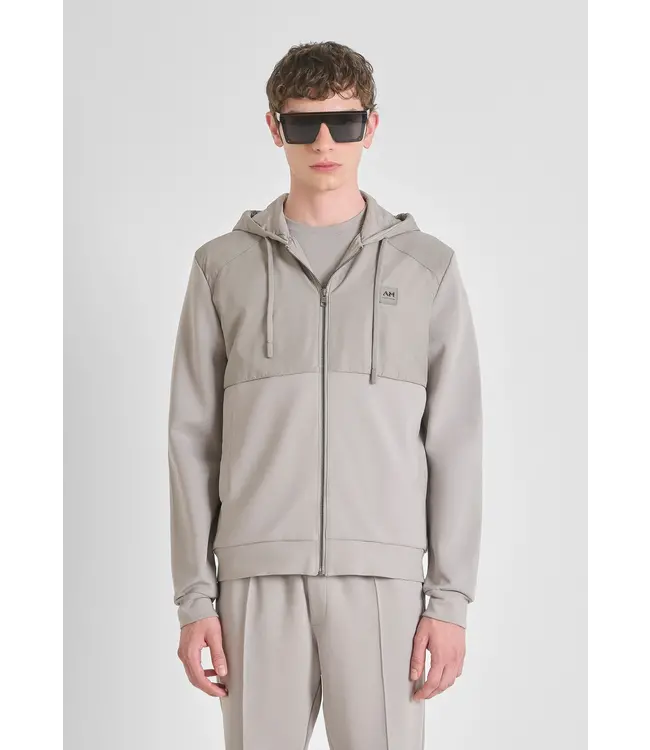 Antony Morato MMFL01100-FA150168 ZIP SWEATSHIRT IN COTTON BLEND WITH CONTRASTING FABRIC - REGULAR FIT