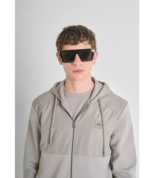 Antony Morato MMFL01100-FA150168 ZIP SWEATSHIRT IN COTTON BLEND WITH CONTRASTING FABRIC - REGULAR FIT