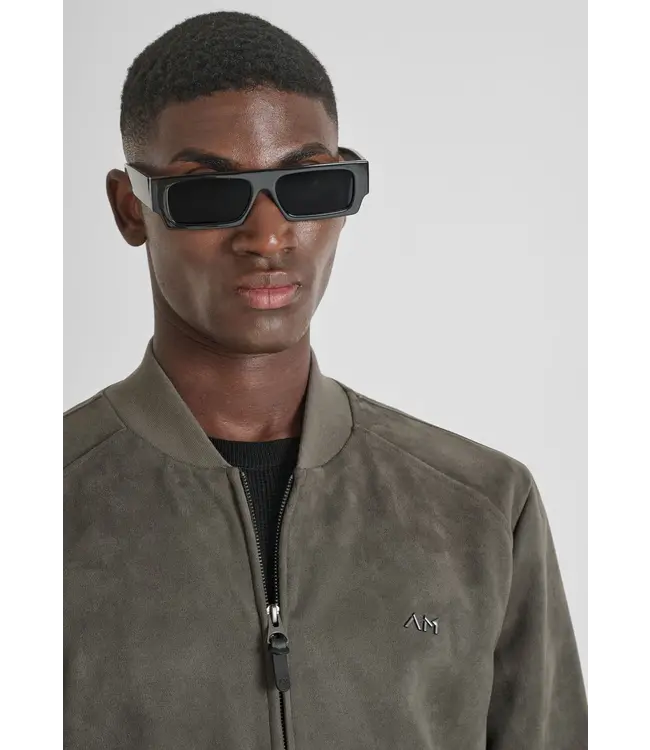 Antony Morato MMFL01089-FA150207 SWEATSHIRT IN STRETCH FAUX SUEDE FABRIC WITH LOGOED METAL BADGE - REGULAR FIT